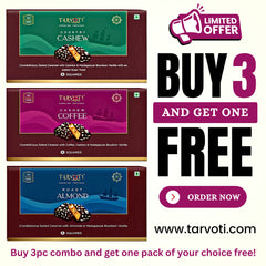 TARVOTI Premium Toffee- 3pc Combo | Roast Almond + Coffee Cashew + Country Cashew | 6units pouch x 3pcs x 48g each