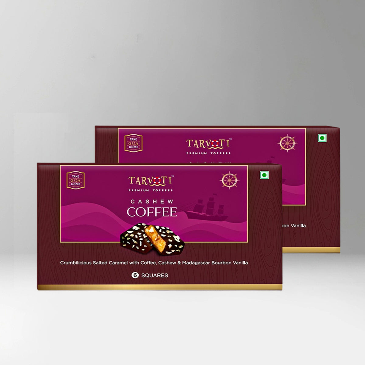 TARVOTI Premium Toffee- Coffee Cashew | 6units pouch x 2pcs x 48g each